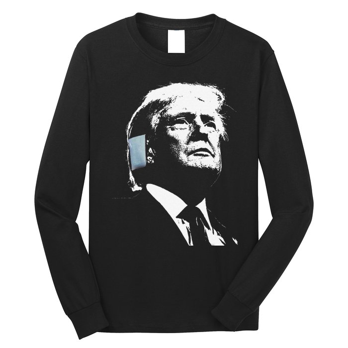 Donald Trump 2024 Ear Bandage Shot At Election Rally America Gift Long Sleeve Shirt