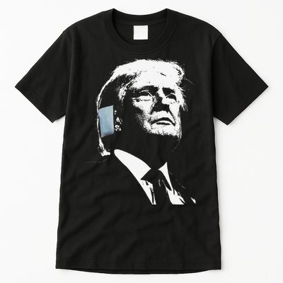 Donald Trump 2024 Ear Bandage Shot At Election Rally America Gift Tall T-Shirt