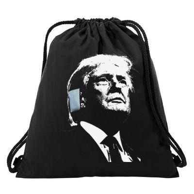 Donald Trump 2024 Ear Bandage Shot At Election Rally America Gift Drawstring Bag