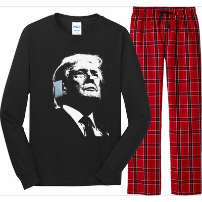 Donald Trump 2024 Ear Bandage Shot At Election Rally America Gift Long Sleeve Pajama Set