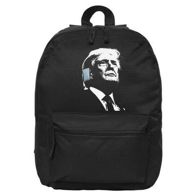 Donald Trump 2024 Ear Bandage Shot At Election Rally America Gift 16 in Basic Backpack