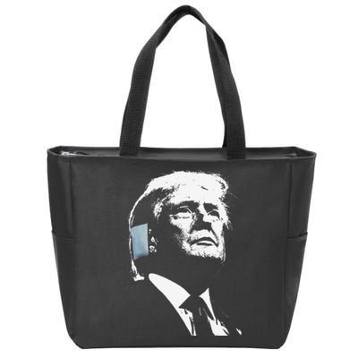 Donald Trump 2024 Ear Bandage Shot At Election Rally America Gift Zip Tote Bag