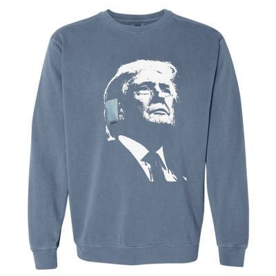 Donald Trump 2024 Ear Bandage Shot At Election Rally America Gift Garment-Dyed Sweatshirt