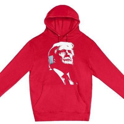 Donald Trump 2024 Ear Bandage Shot At Election Rally America Gift Premium Pullover Hoodie