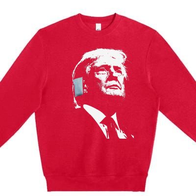 Donald Trump 2024 Ear Bandage Shot At Election Rally America Gift Premium Crewneck Sweatshirt