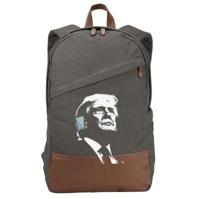 Donald Trump 2024 Ear Bandage Shot At Election Rally America Gift Cotton Canvas Backpack