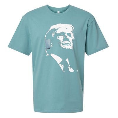 Donald Trump 2024 Ear Bandage Shot At Election Rally America Gift Sueded Cloud Jersey T-Shirt