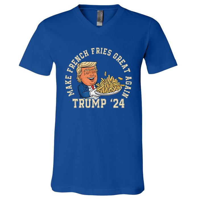 Donald Trump 2024 French Fry Make French Fries Great Again V-Neck T-Shirt