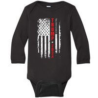 Donald Trump 2024 Take America Back American Flag Patriotic Baby Long Sleeve Bodysuit