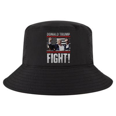 Donald Trump 2024 Fist American Flag Trump Fight Cool Comfort Performance Bucket Hat