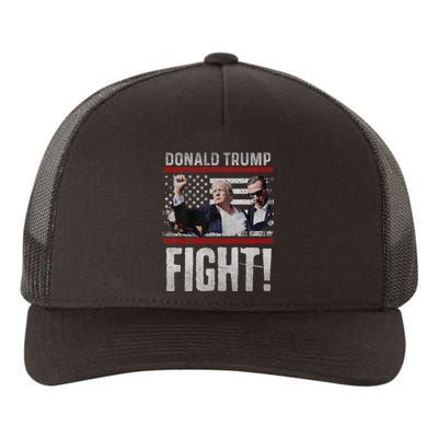 Donald Trump 2024 Fist American Flag Trump Fight Yupoong Adult 5-Panel Trucker Hat