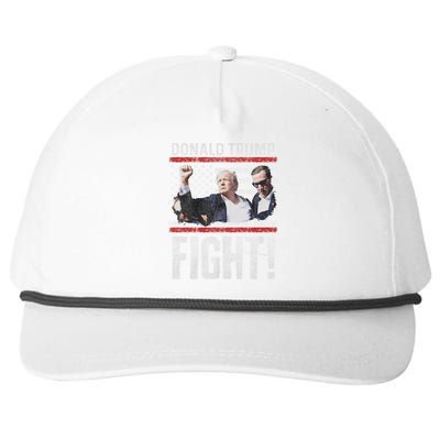 Donald Trump 2024 Fist American Flag Trump Fight Snapback Five-Panel Rope Hat