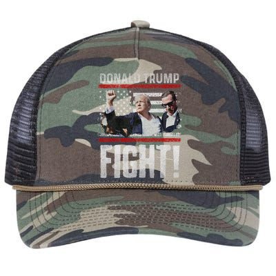 Donald Trump 2024 Fist American Flag Trump Fight Retro Rope Trucker Hat Cap