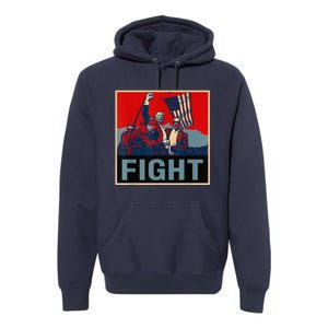 Donald Trump 2024 Fight At Election Rally American Flag Premium Hoodie