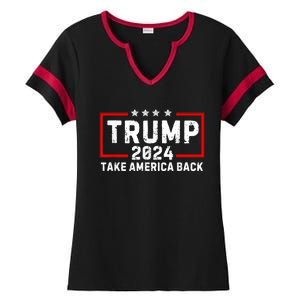 Donald Trump 2024 Take America Back Usa United States Ladies Halftime Notch Neck Tee