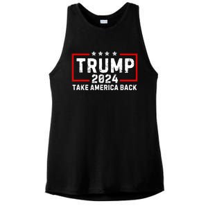 Donald Trump 2024 Take America Back Usa United States Ladies PosiCharge Tri-Blend Wicking Tank