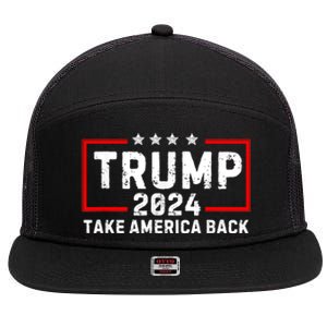 Donald Trump 2024 Take America Back Usa United States 7 Panel Mesh Trucker Snapback Hat