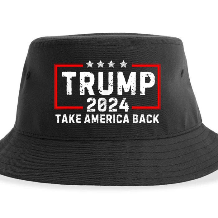 Donald Trump 2024 Take America Back Usa United States Sustainable Bucket Hat