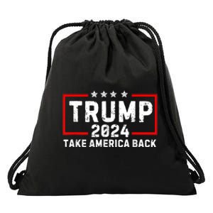 Donald Trump 2024 Take America Back Usa United States Drawstring Bag