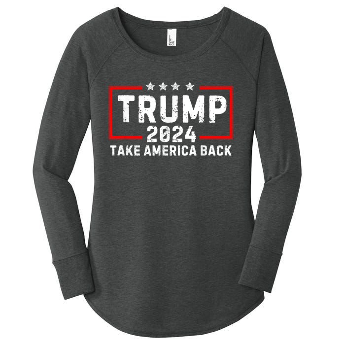 Donald Trump 2024 Take America Back Usa United States Women's Perfect Tri Tunic Long Sleeve Shirt