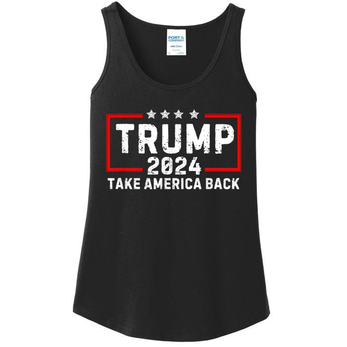 Donald Trump 2024 Take America Back Usa United States Ladies Essential Tank