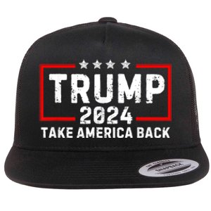 Donald Trump 2024 Take America Back Usa United States Flat Bill Trucker Hat