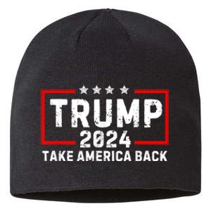 Donald Trump 2024 Take America Back Usa United States Sustainable Beanie