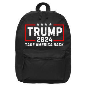 Donald Trump 2024 Take America Back Usa United States 16 in Basic Backpack