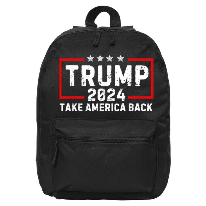 Donald Trump 2024 Take America Back Usa United States 16 in Basic Backpack