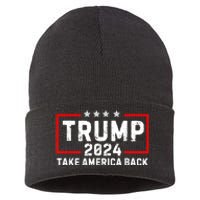 Donald Trump 2024 Take America Back Usa United States Sustainable Knit Beanie