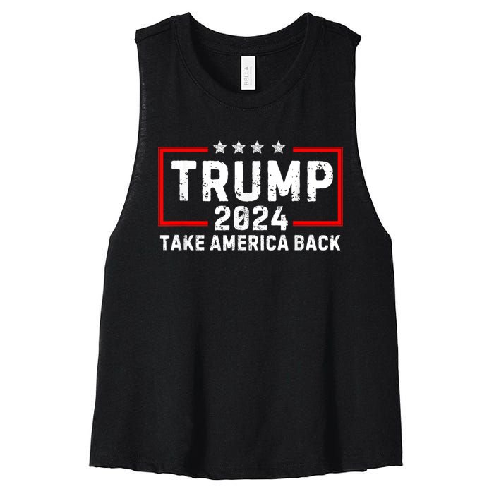 Donald Trump 2024 Take America Back Usa United States Women's Racerback Cropped Tank