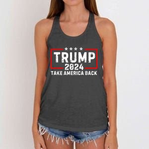 Donald Trump 2024 Take America Back Usa United States Women's Knotted Racerback Tank