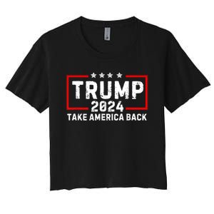 Donald Trump 2024 Take America Back Usa United States Women's Crop Top Tee