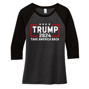 Donald Trump 2024 Take America Back Usa United States Women's Tri-Blend 3/4-Sleeve Raglan Shirt