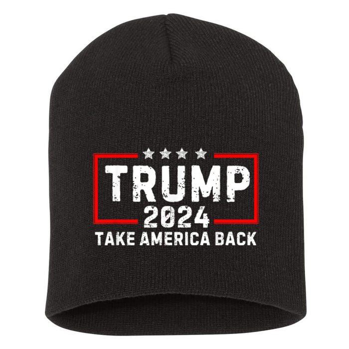 Donald Trump 2024 Take America Back Usa United States Short Acrylic Beanie