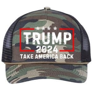 Donald Trump 2024 Take America Back Usa United States Retro Rope Trucker Hat Cap