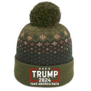 Donald Trump 2024 Take America Back Usa United States The Baniff Cuffed Pom Beanie