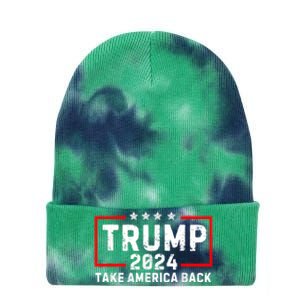 Donald Trump 2024 Take America Back Usa United States Tie Dye 12in Knit Beanie