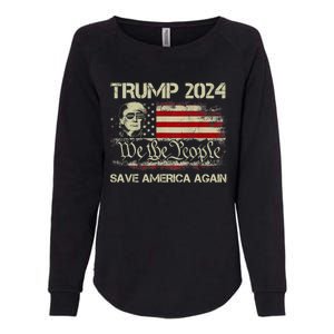 Donald Trump 2024 Save America Again American Flag Election Gift Womens California Wash Sweatshirt