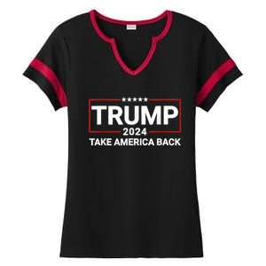 Donald Trump 2024 Take America Back Usa United States Ladies Halftime Notch Neck Tee