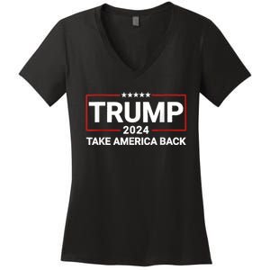 Donald Trump 2024 Take America Back Usa United States Women's V-Neck T-Shirt