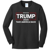 Donald Trump 2024 Take America Back Usa United States Kids Long Sleeve Shirt