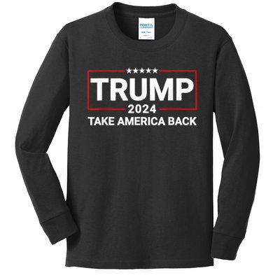 Donald Trump 2024 Take America Back Usa United States Kids Long Sleeve Shirt