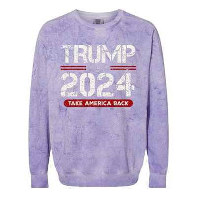 Donald Trump 2024 Take America Back Election Colorblast Crewneck Sweatshirt