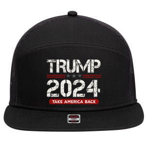 Donald Trump 2024 Take America Back Election 7 Panel Mesh Trucker Snapback Hat