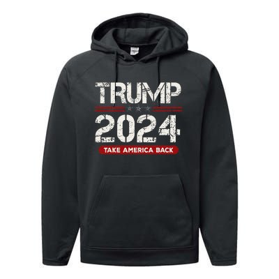 Donald Trump 2024 Take America Back Election Performance Fleece Hoodie