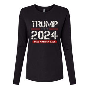 Donald Trump 2024 Take America Back Election Womens Cotton Relaxed Long Sleeve T-Shirt