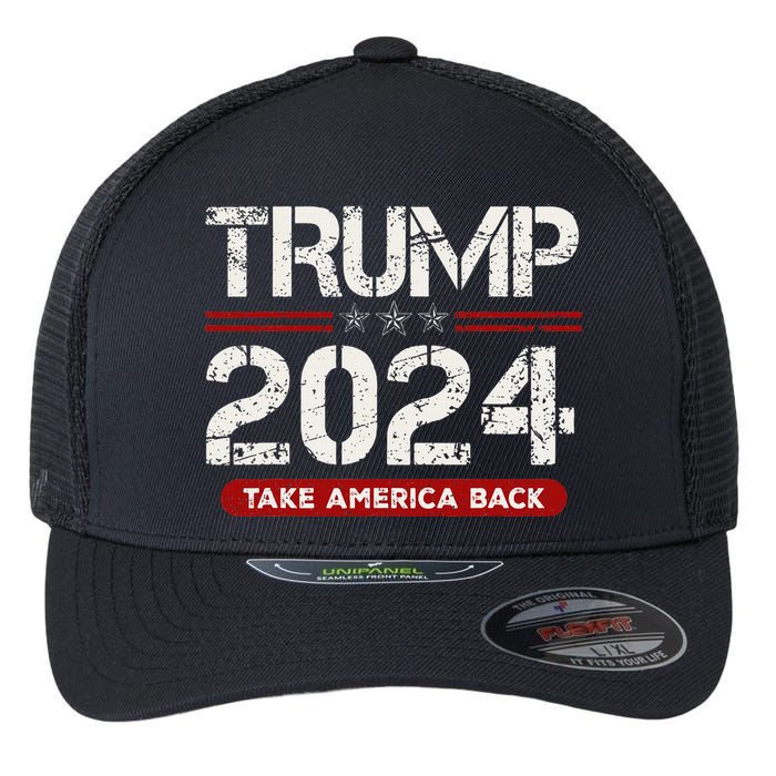 Donald Trump 2024 Take America Back Election Flexfit Unipanel Trucker Cap