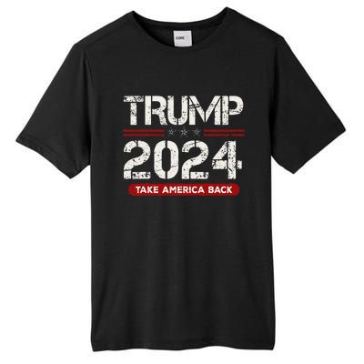 Donald Trump 2024 Take America Back Election Tall Fusion ChromaSoft Performance T-Shirt