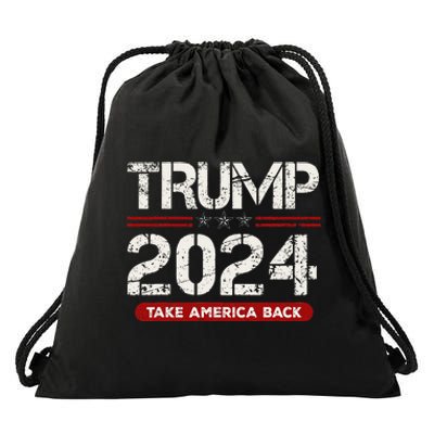 Donald Trump 2024 Take America Back Election Drawstring Bag